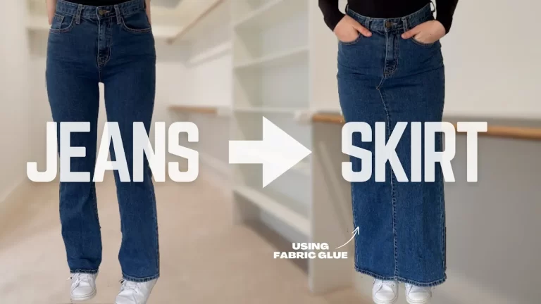 How to turn old jeans into a cute demin maxi skirt without sewing.